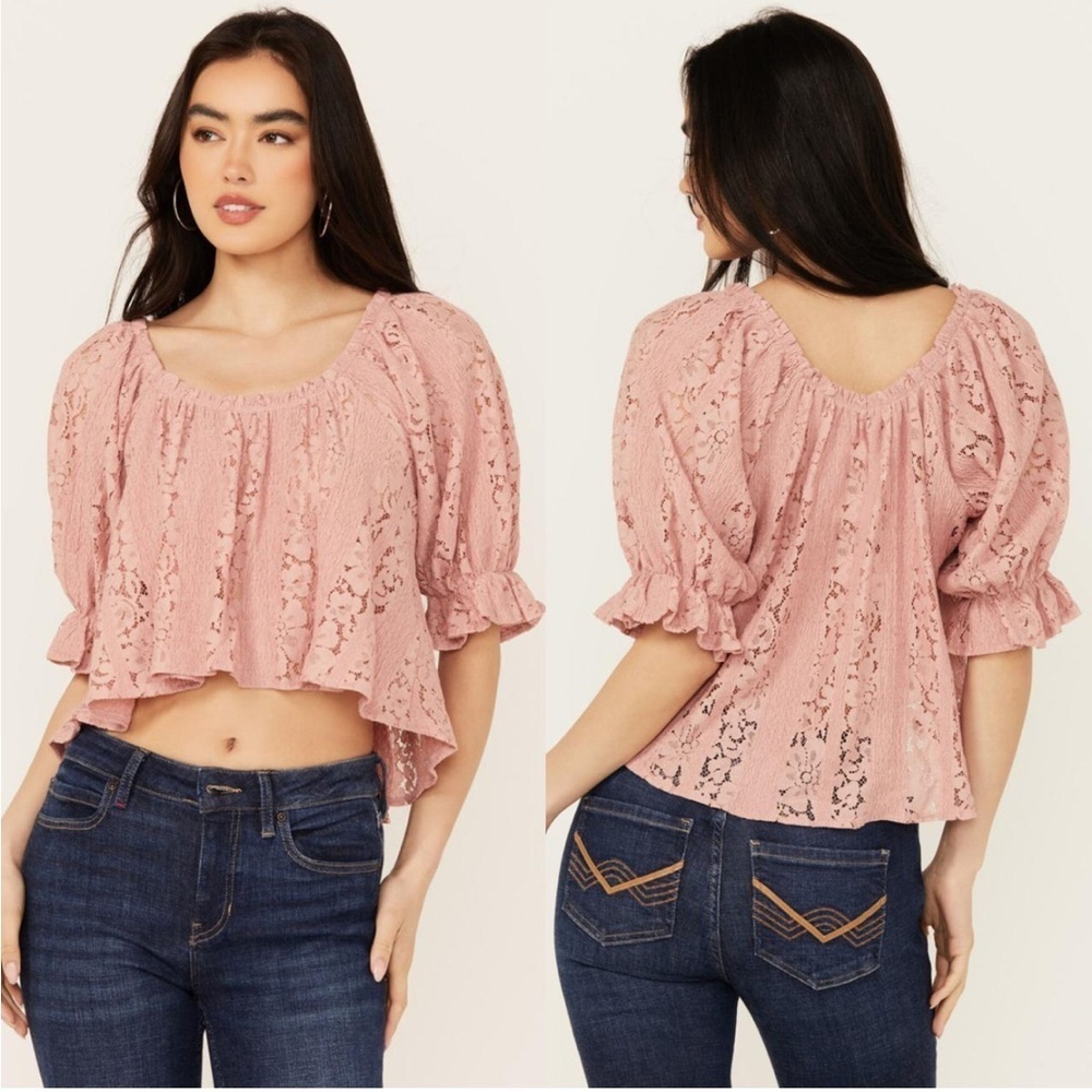 NWOT Free People Women's Stacey Convertible Lace Crop Top
